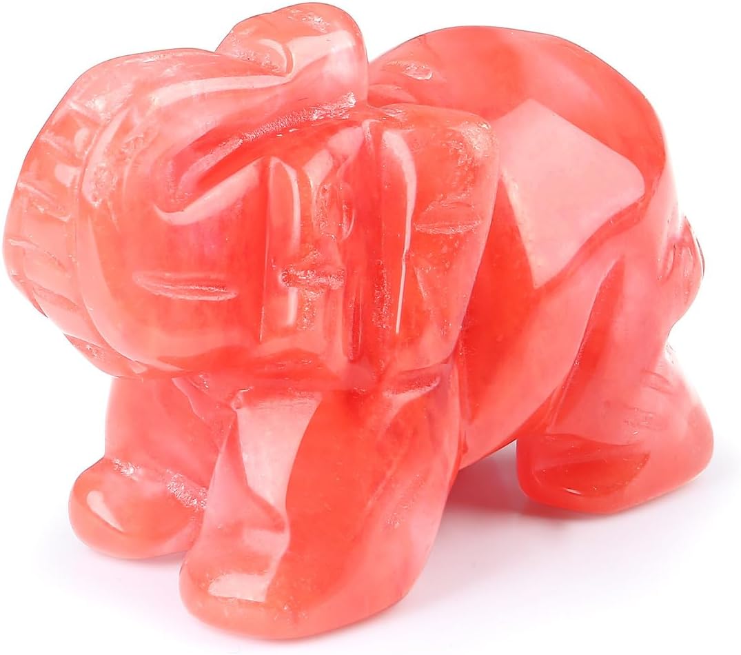 QINJIEJIE Decoración de elefante con cristales de cuarzo