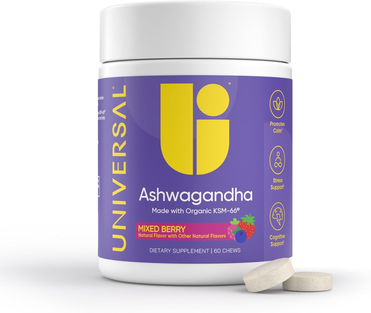 Suplemento Ashwagandha KSM-66, apoyo estrés y energía, 60 tabletas