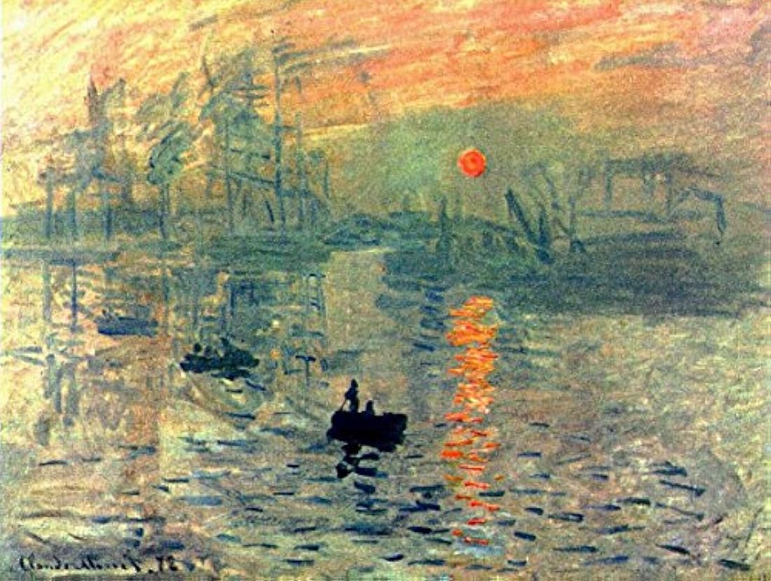 Wieco Art Sunset Lienzo impresiones de Claude Monet