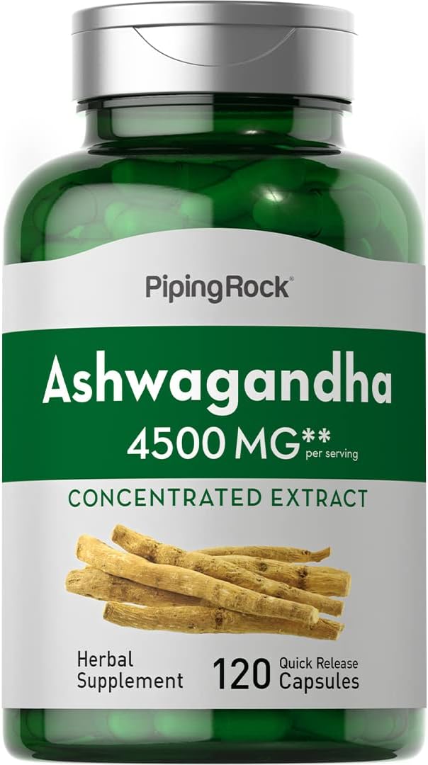 Suplemento de Extracto de Raíz de Ashwagandha Piping Rock 4500mg