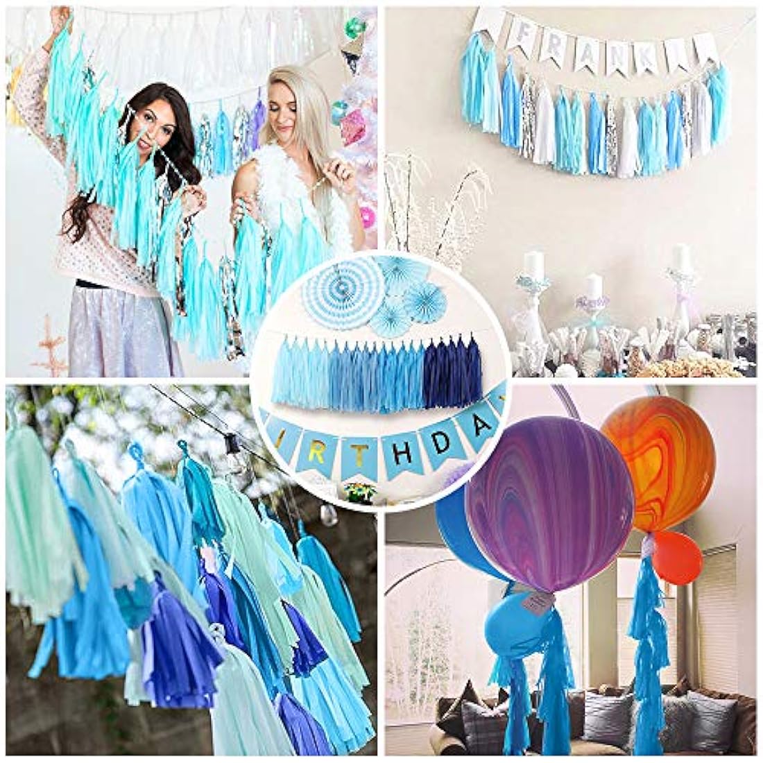 20 borlas de papel de seda para decoración de fiestas