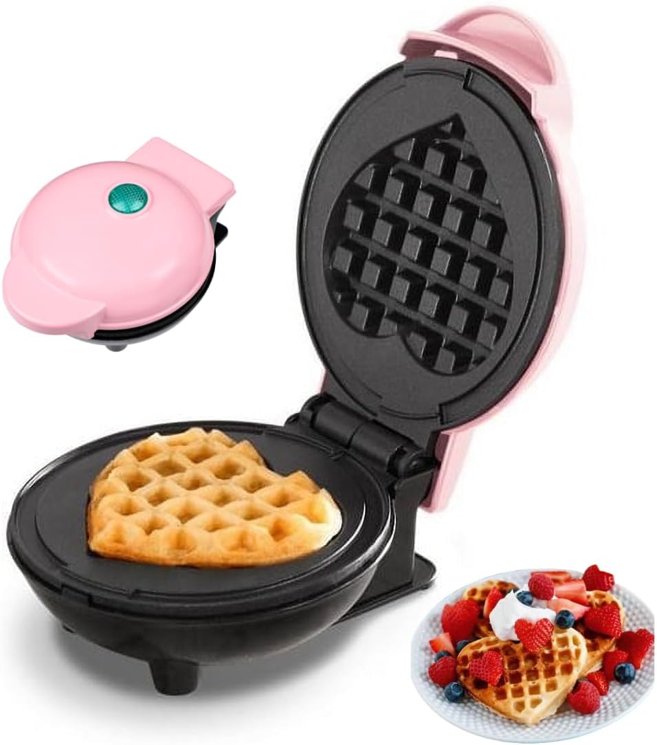 Mini Waffle Maker 4 - Compact, Antiadherente, Fácil de Limpiar