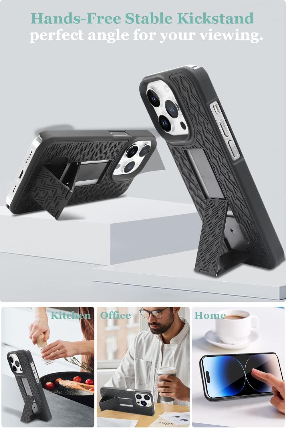 Funda compatible con celular 14 Pro Max 5G color negro