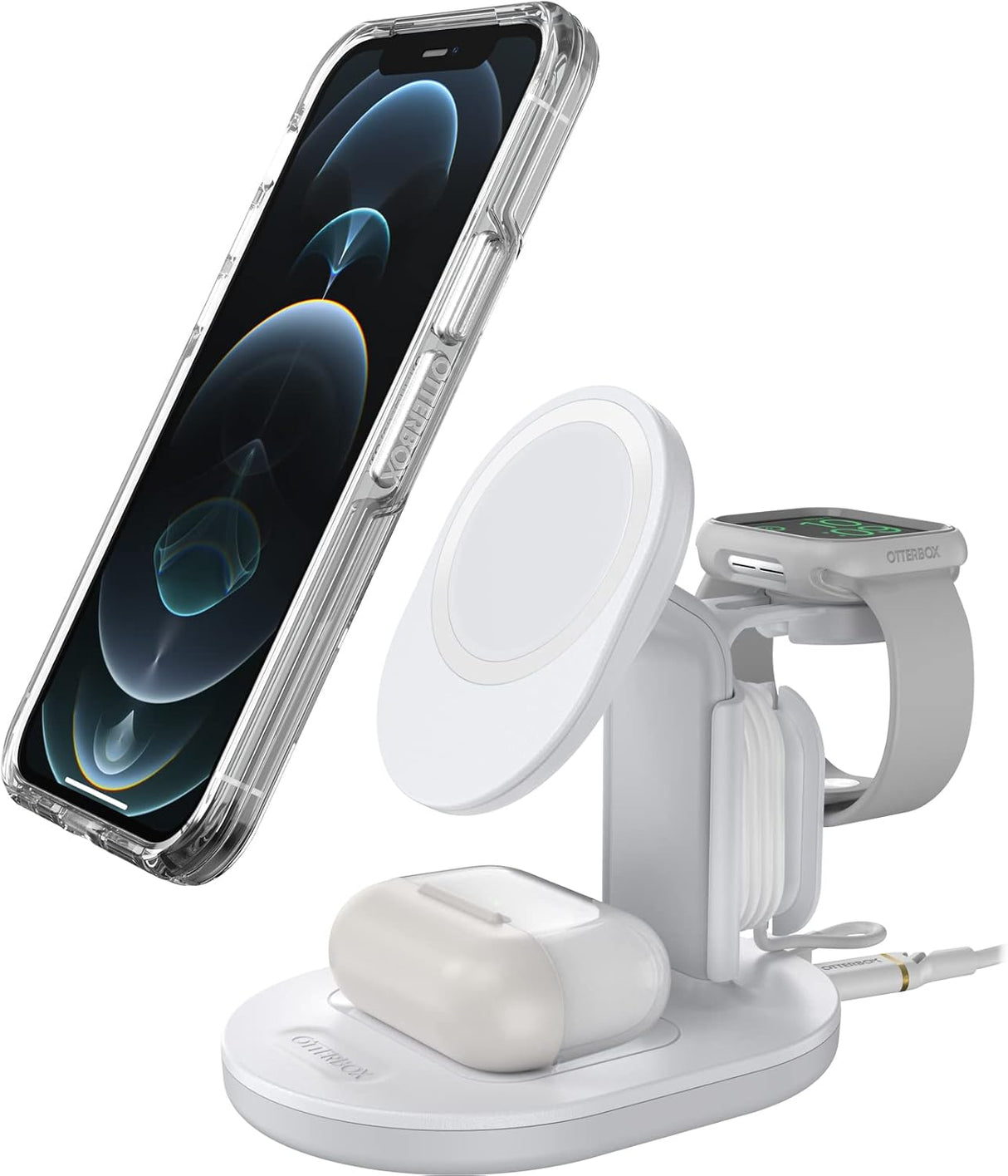 Cargador inalámbrica 3 en 1 para MagSafe BLANCO