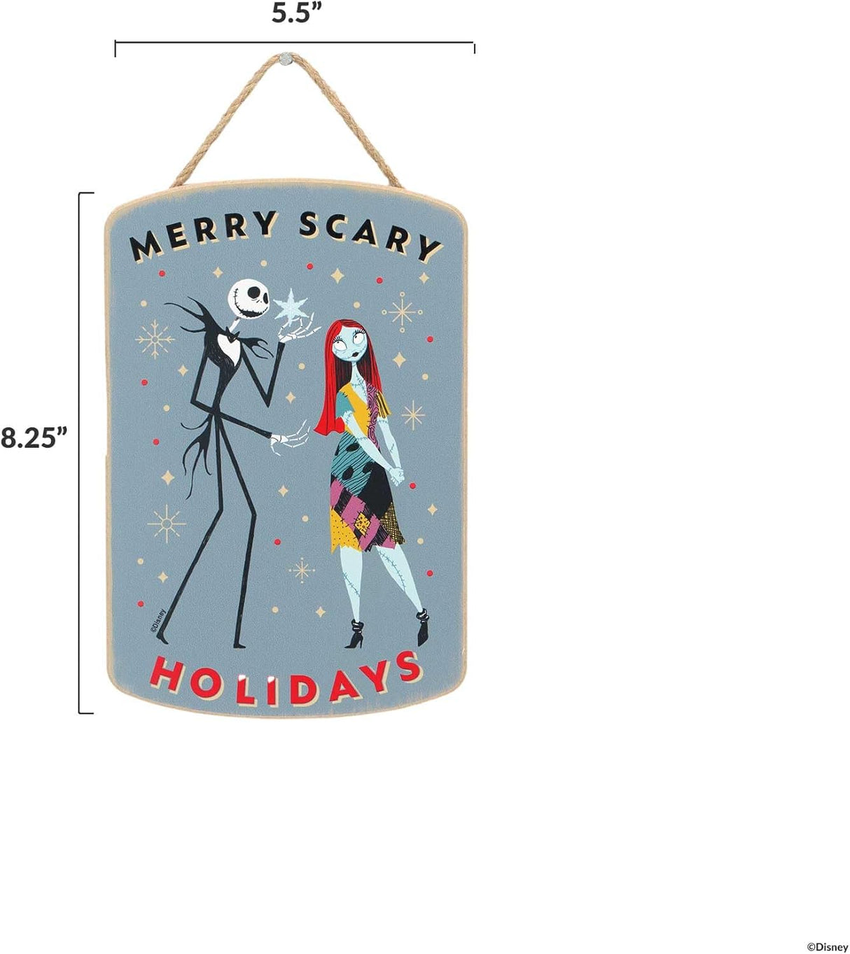 Decoración de Pared de Madera Disney Halloween, Jack y Sally