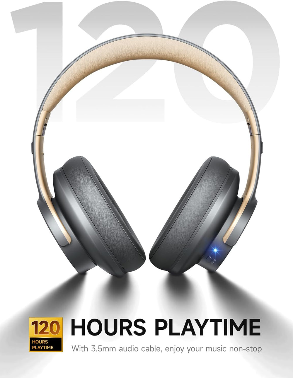 Auriculares Bluetooth Inalámbricos con 120h de Autonomía, EQ y Modo Bajo Latencia
