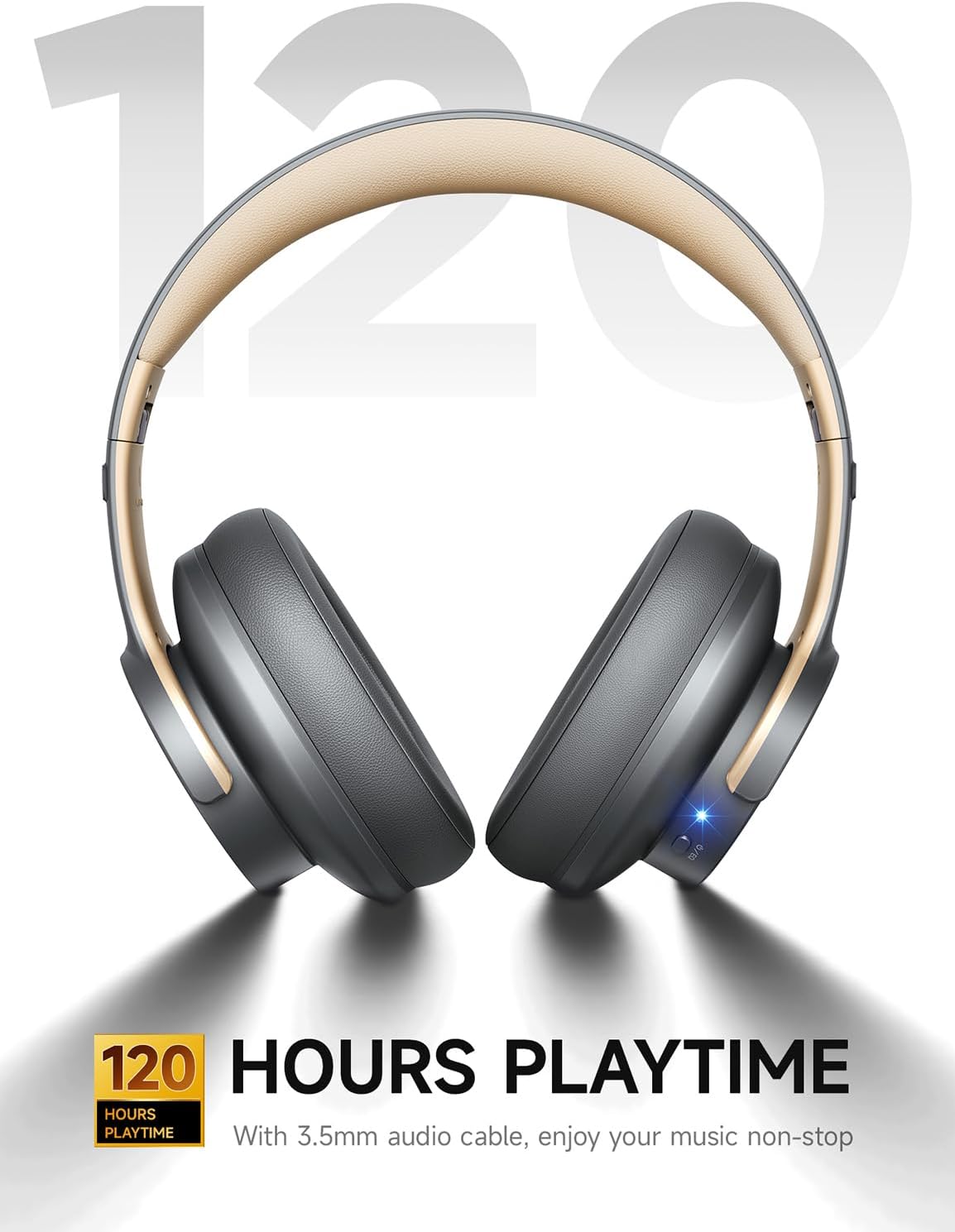 Auriculares Bluetooth Inalámbricos con 120h de Autonomía, EQ y Modo Bajo Latencia