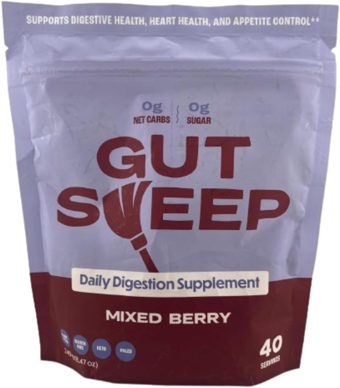 Suplemento Digestivo Gut Sweep - Fibra Psyllium, 40 Porciones