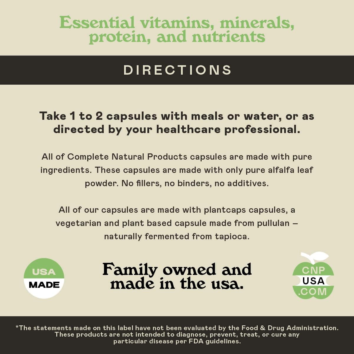 Suplemento Hoja de alfalfa pura (Medicago Sativa) 100 cáp