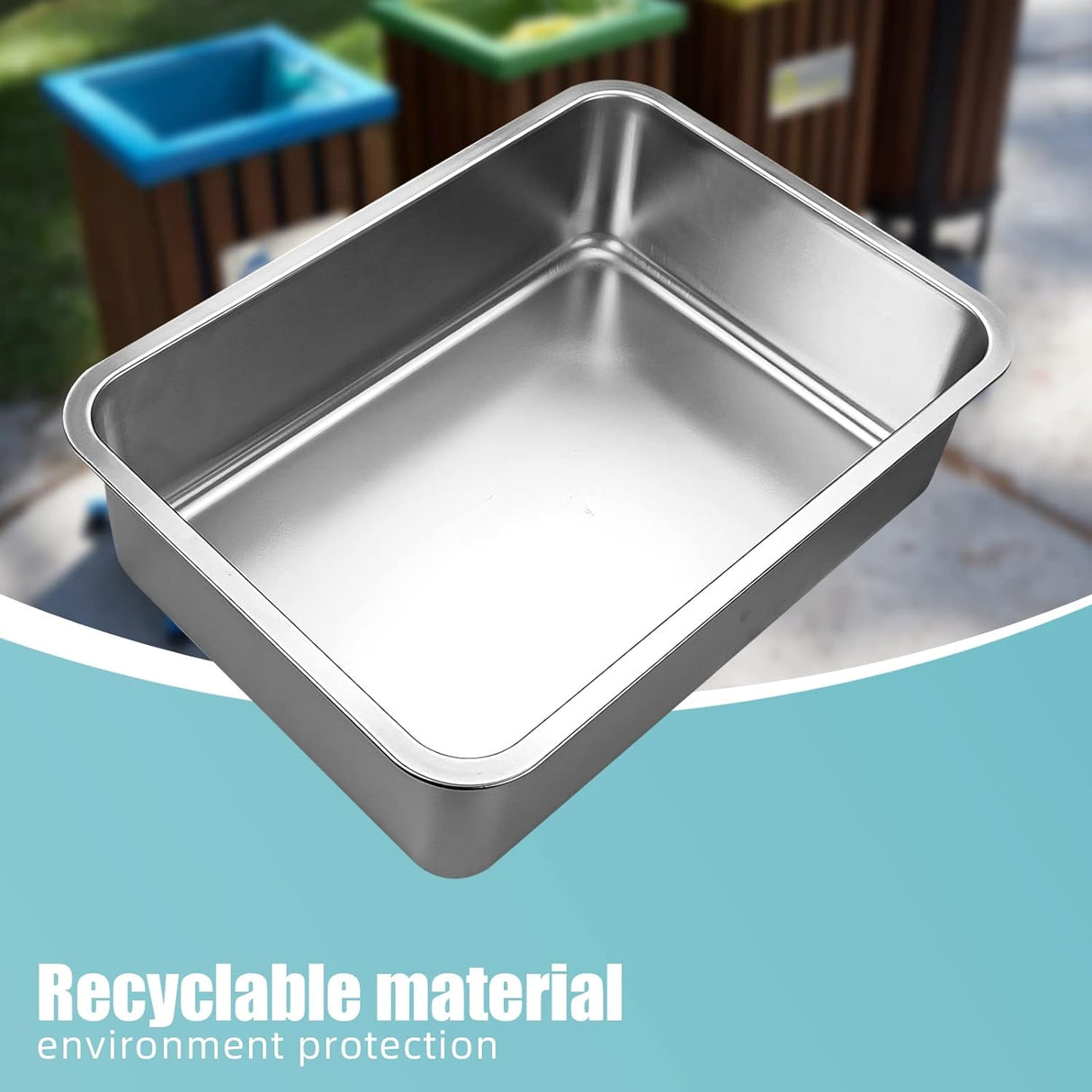 Caja de arena para gatos de acero inoxidable GCVOPTON