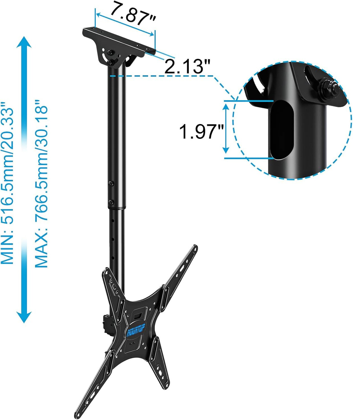 Soporte de Techo para TV MOUNTUP, Ajustable, MU0039