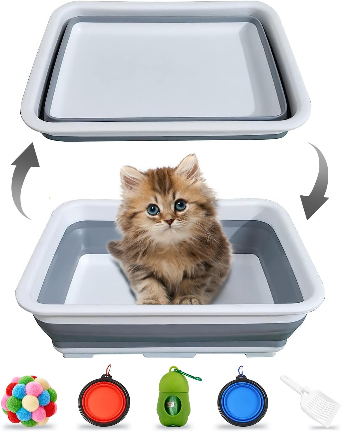 Caja de arena plegable pequeña para gatos SLkuniu