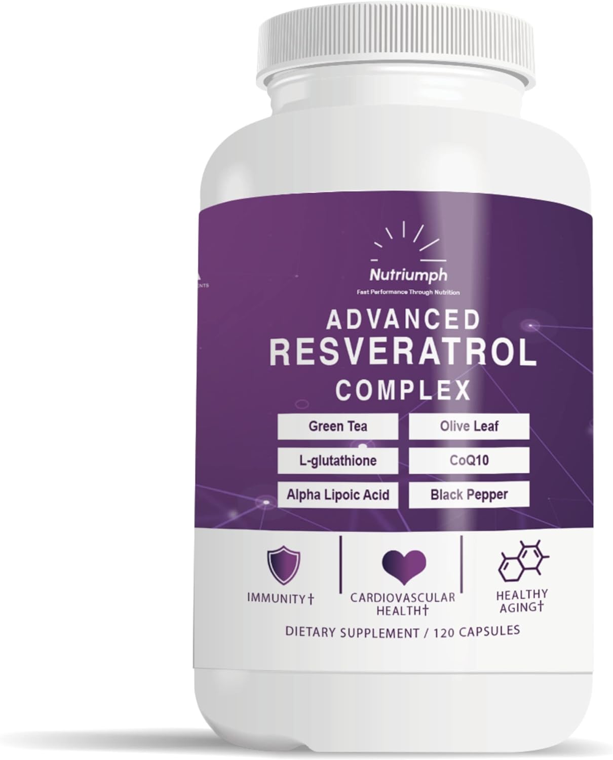Suplemento Complejo avanzado de resveratrol con CoQ10 120 un