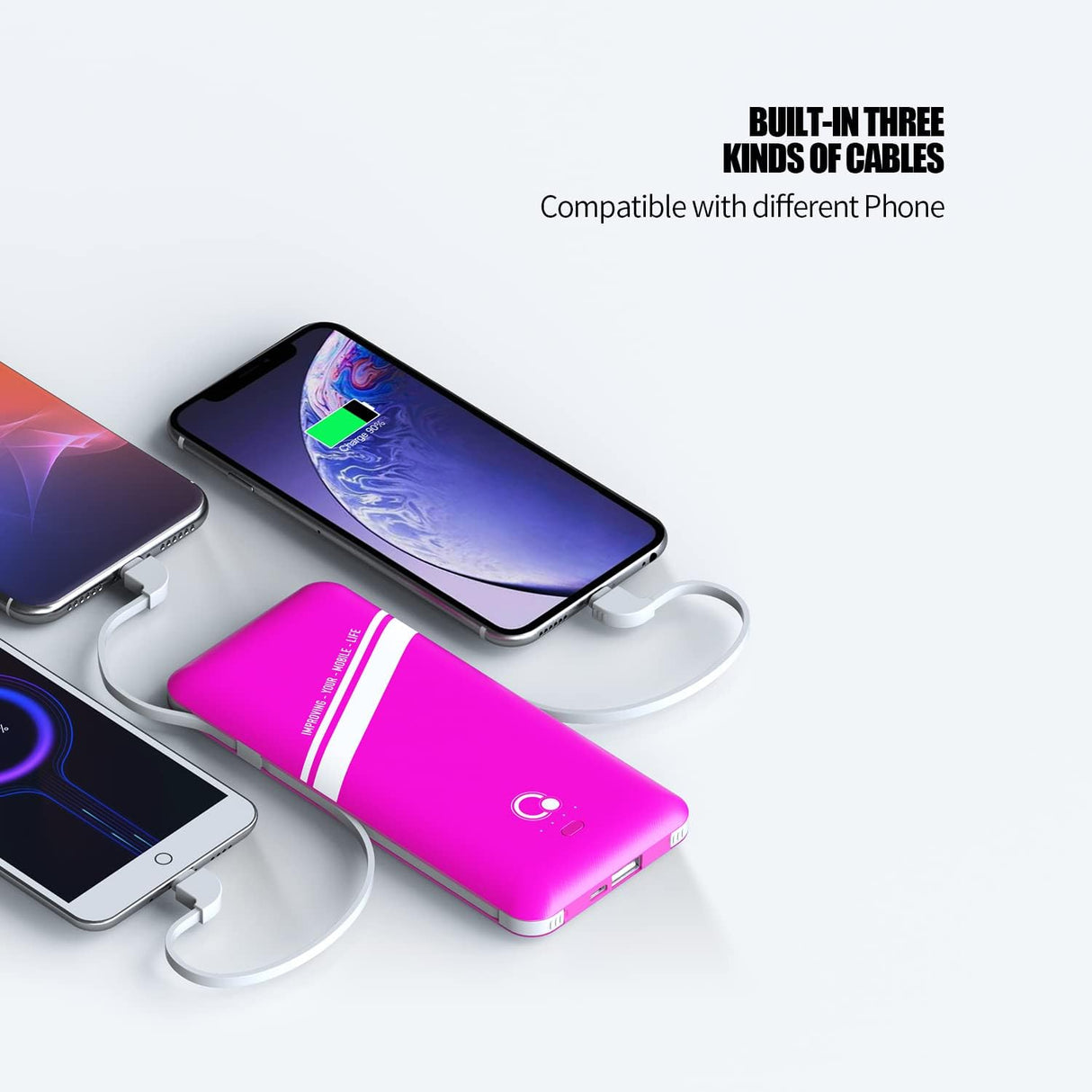 Cargador portátil de 4 salidas con enchufe Micro USB C