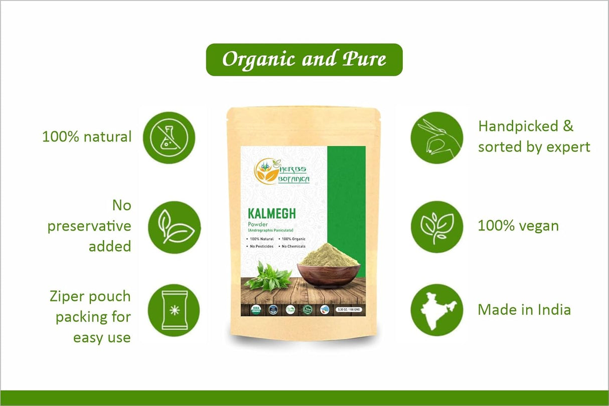 Polvo orgánico de Kalmegh Andrographis Paniculata | Salud inmunológica | Ayuda a desintoxicar el hígado | Hierba amarga para la salud y apoyo respiratorio