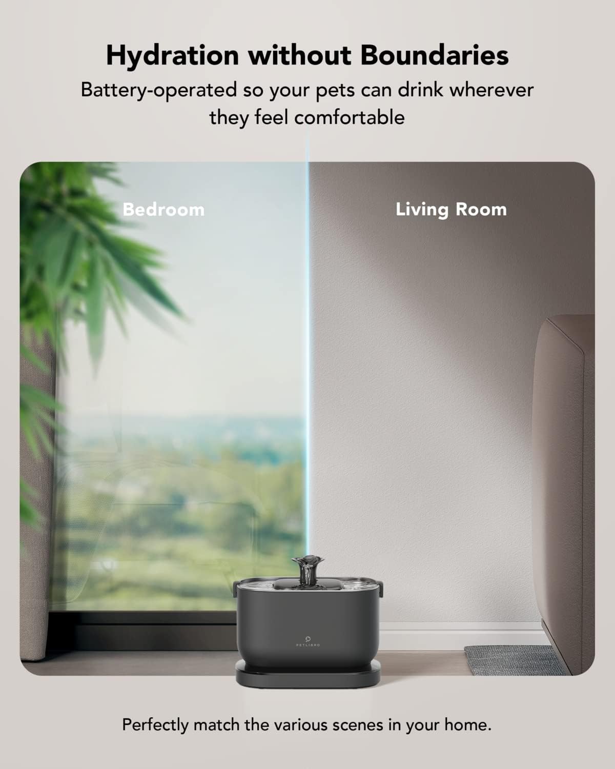 Fuente de agua para gatos inalámbrica PLWF115 PETLIBRO