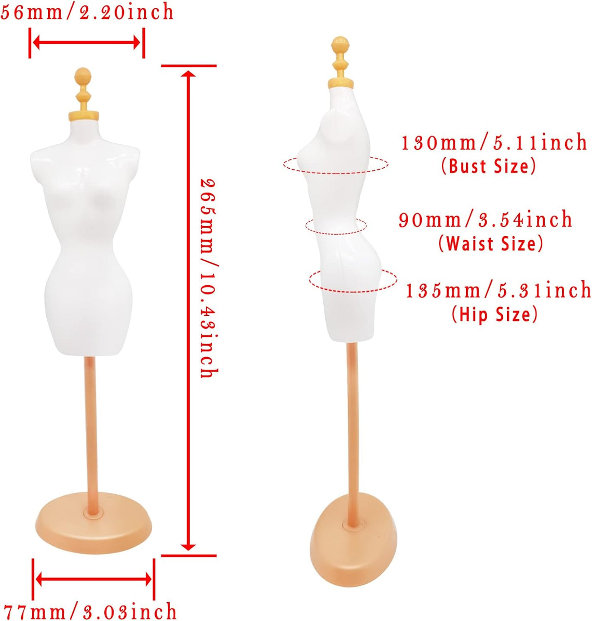 Forma de Maniquí para Vestidos, 4 piezas, Diseño y Exhibición