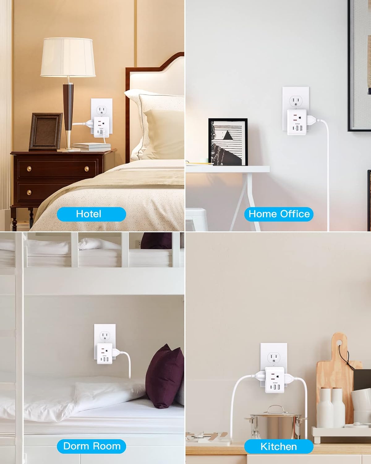 Extensor de toma de corriente múltiple, regleta de alimentación