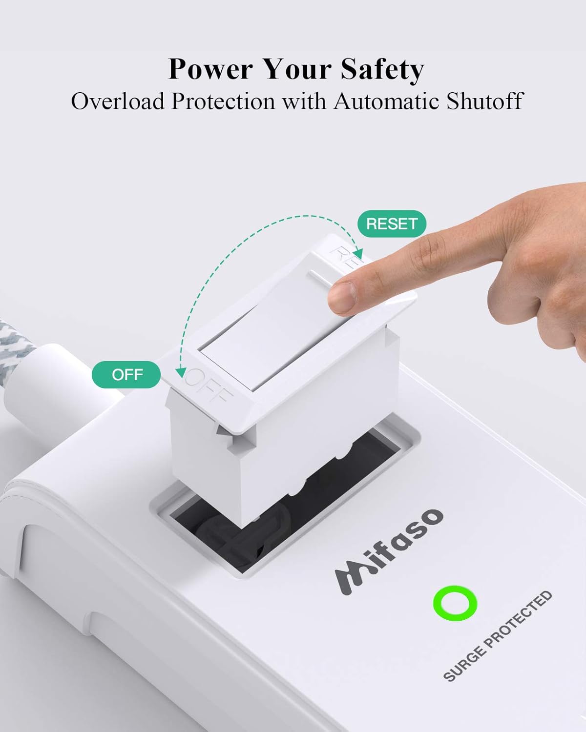 pack de 2 regletas de alimentación Cable de extensión de 12ft