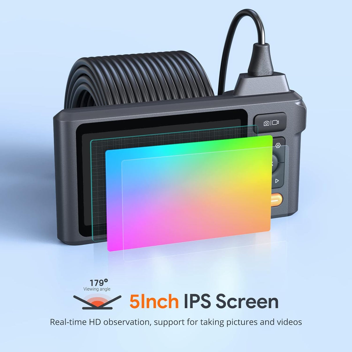 Camara de inspeccion de alcantarillado con triple lente