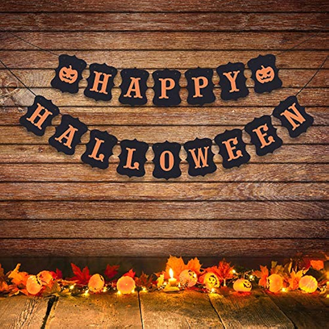 Banderines con calabaza para Halloween, decoración de pared