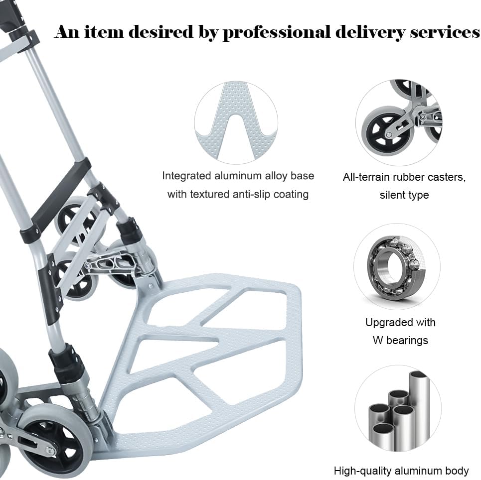 Carretilla Escaladora RJTEK - 400 lb, Neumáticos Grandes, Modelo
