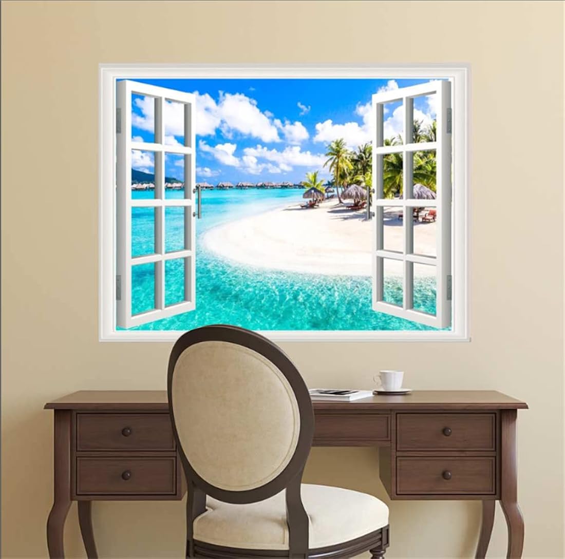 THNWSY Adhesivo autoadhesivo para pared, playa creciente