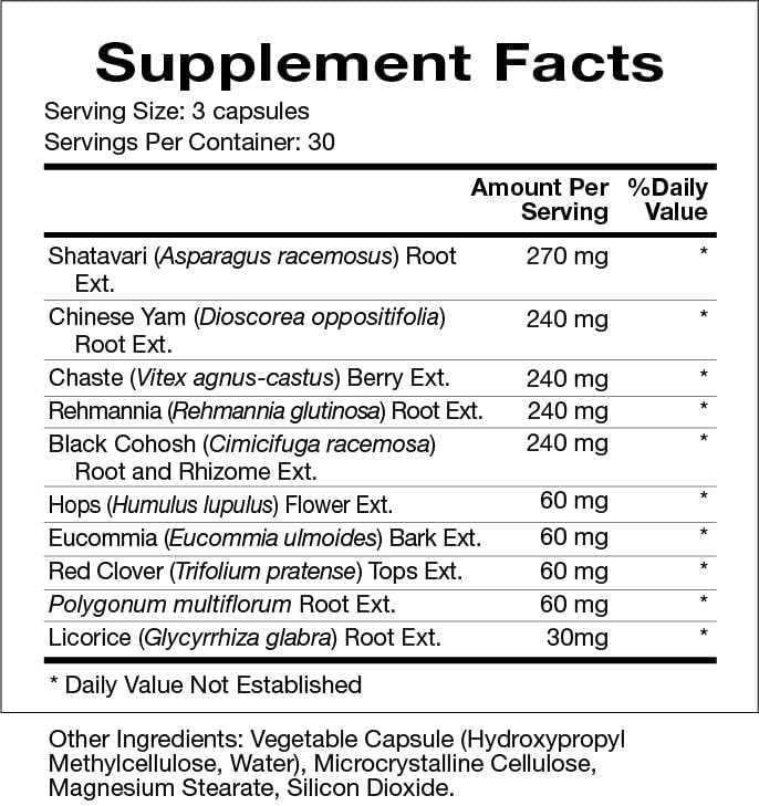 Natura Health Products apoya el alivio de la menopausia 90u