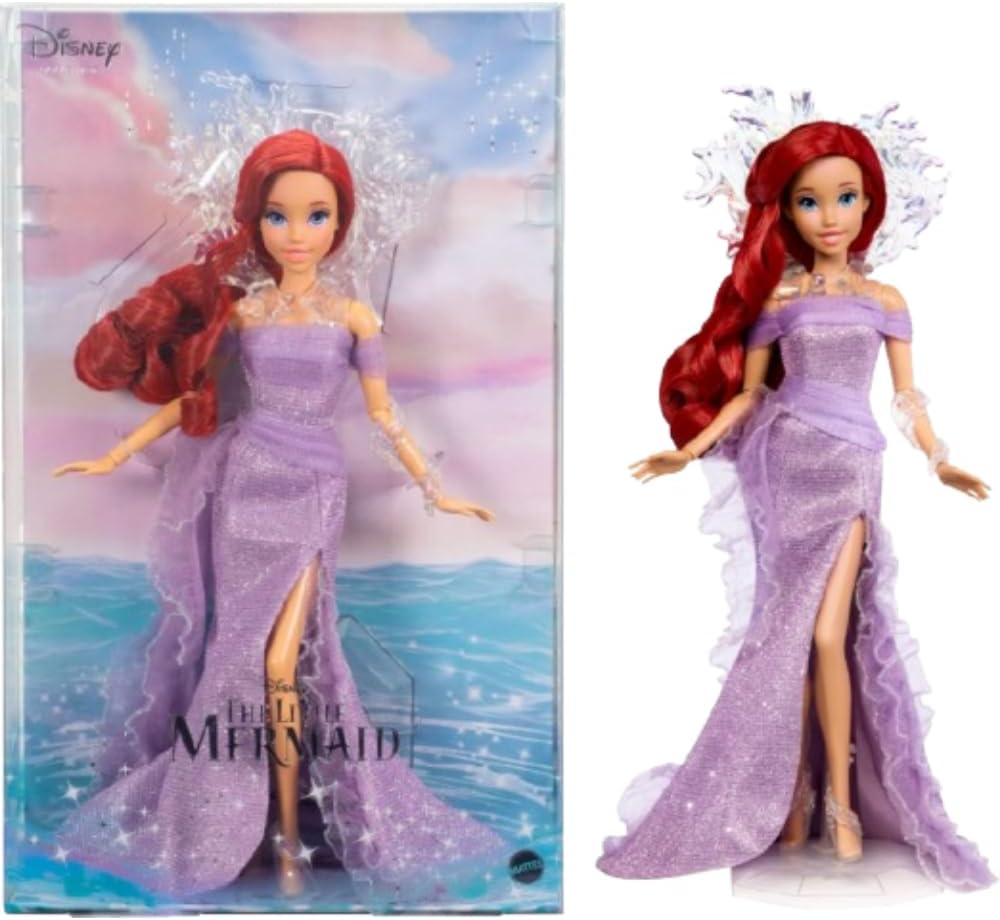 Muñeca Ariel La Sirenita Mattel con soporte, 35 aniversario
