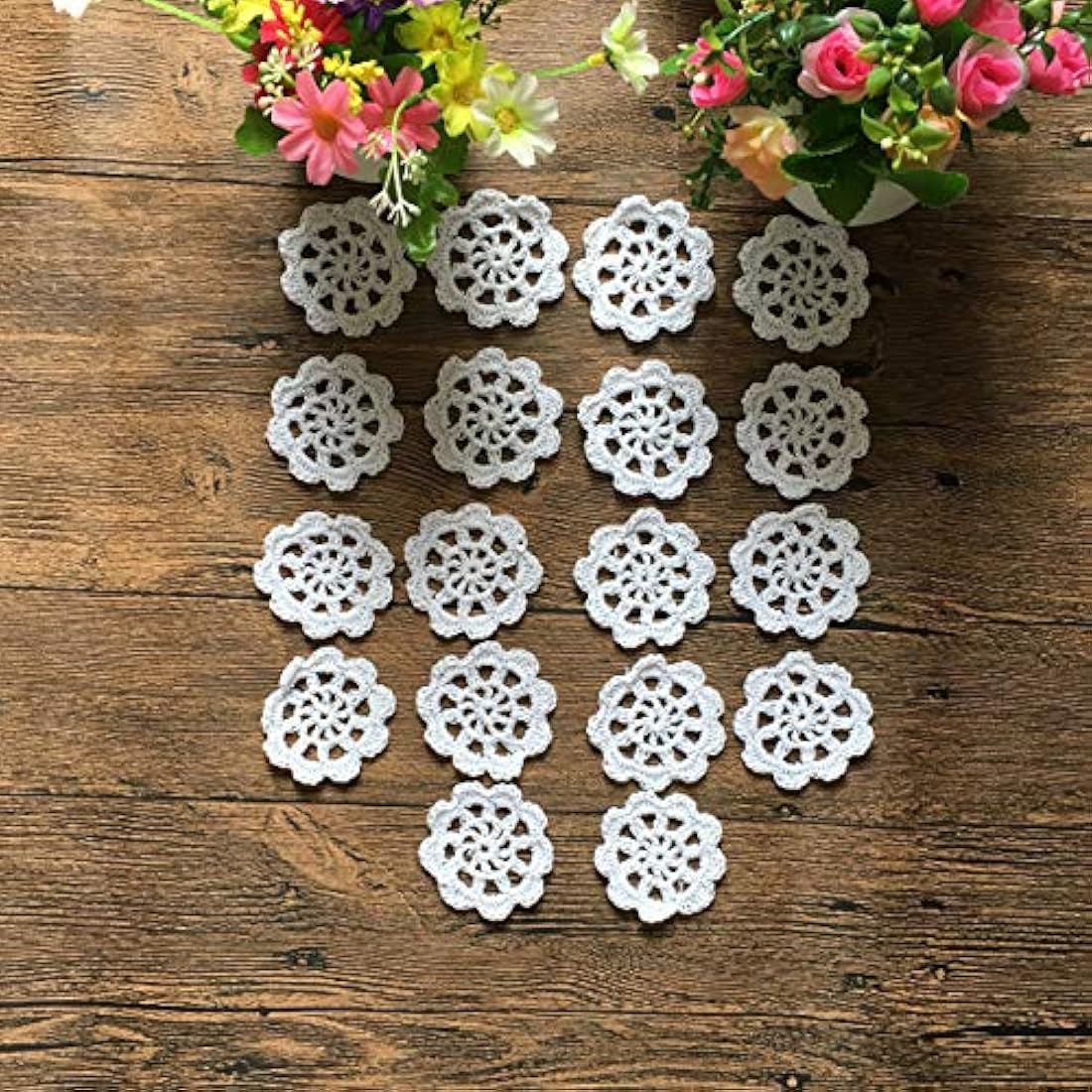 Mindplus - Juego de 18 adornos de ganchillo