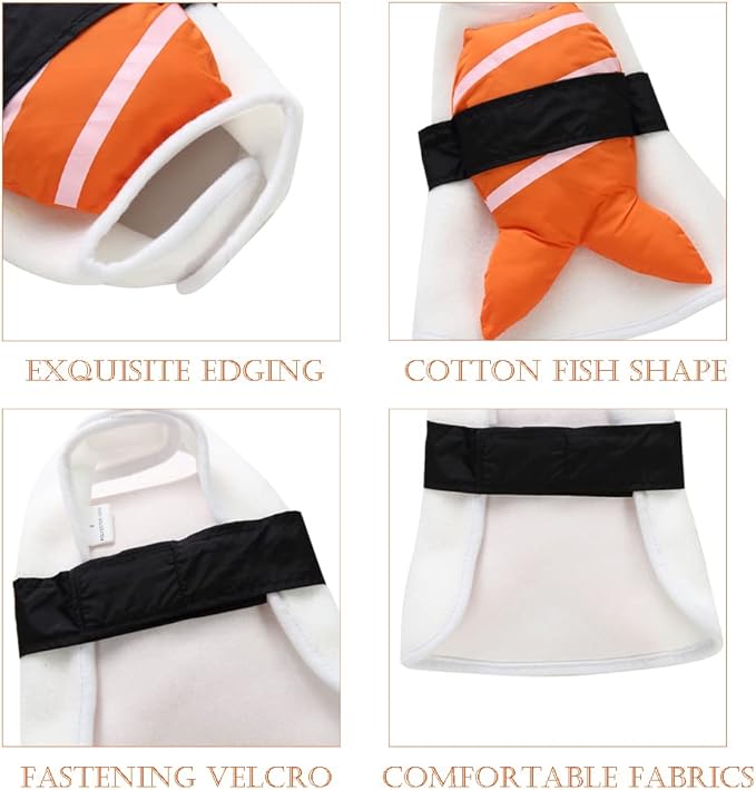 Disfraz de sushi para perro, disfraz de mascota de Halloween, divertido disfraz de perro de comida de Halloween, vestido de moda para cachorros, perros pequeños, medianos y grandes, accesorios para fotos