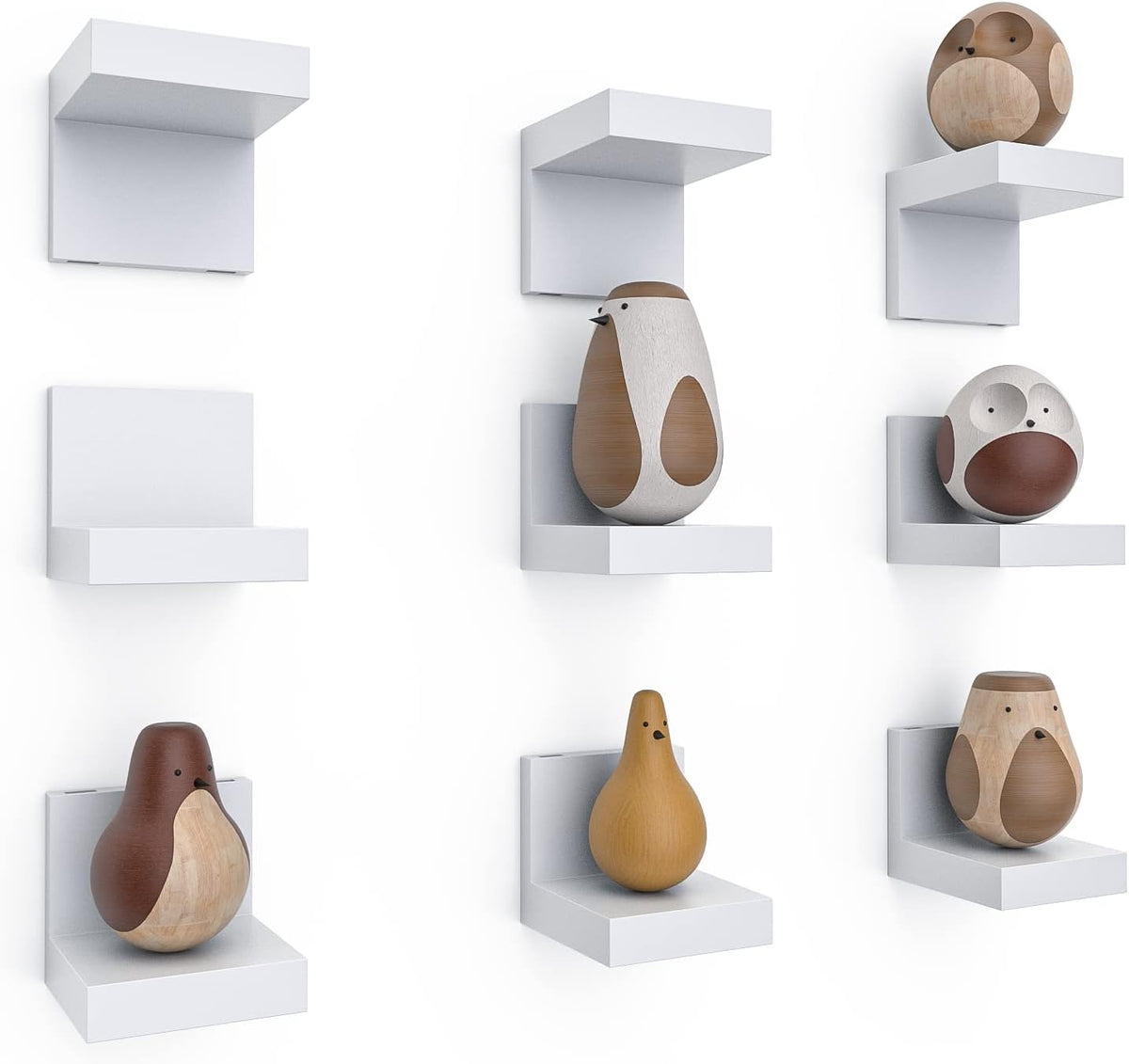 Estanterías Flotantes Pequeñas 9-Pack RicherHouse, Plástico, 4x3x3