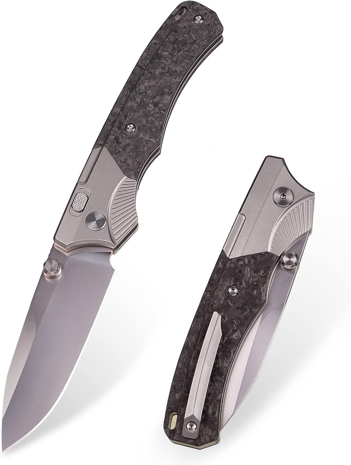 Cuchillo de bolsillo EDC con mango de titanio para hombres
