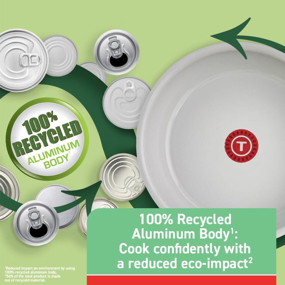 Juego de sartenes antiadherentes T-fal, cerámica reciclada, 2 pzas