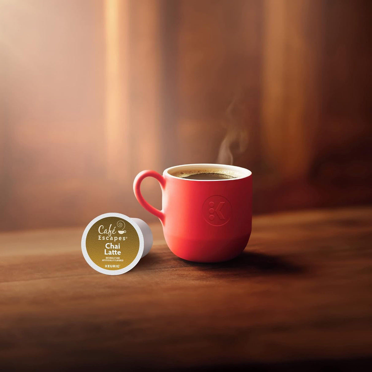 Café Escapes Chai Latte K-Cup Pods, 24 Unidades, Sabor Suave