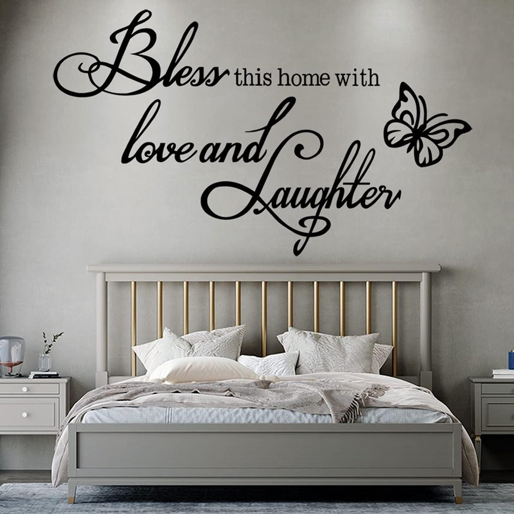 Vinilo Decorativo Bless This Home - Frases Inspiradoras