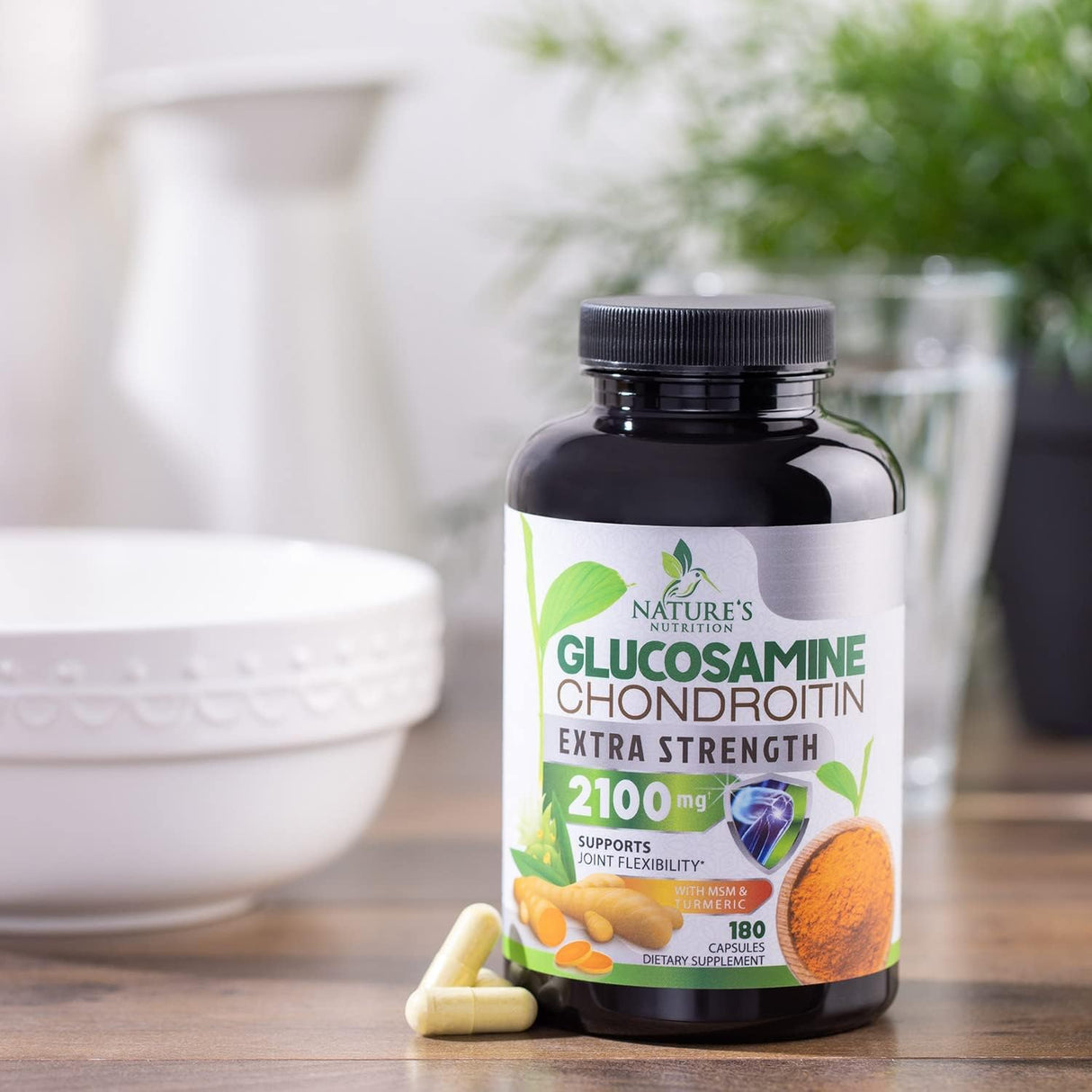 Suplemento Glucosamina condroitina con cúrcuma y MSM 180und