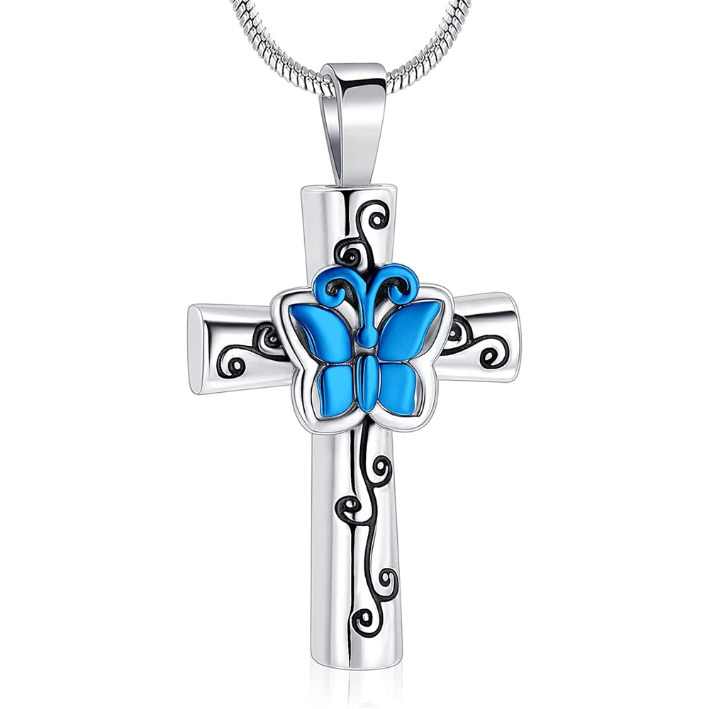 Collar de rosa, cruz de cremación, colgante para recuerdo