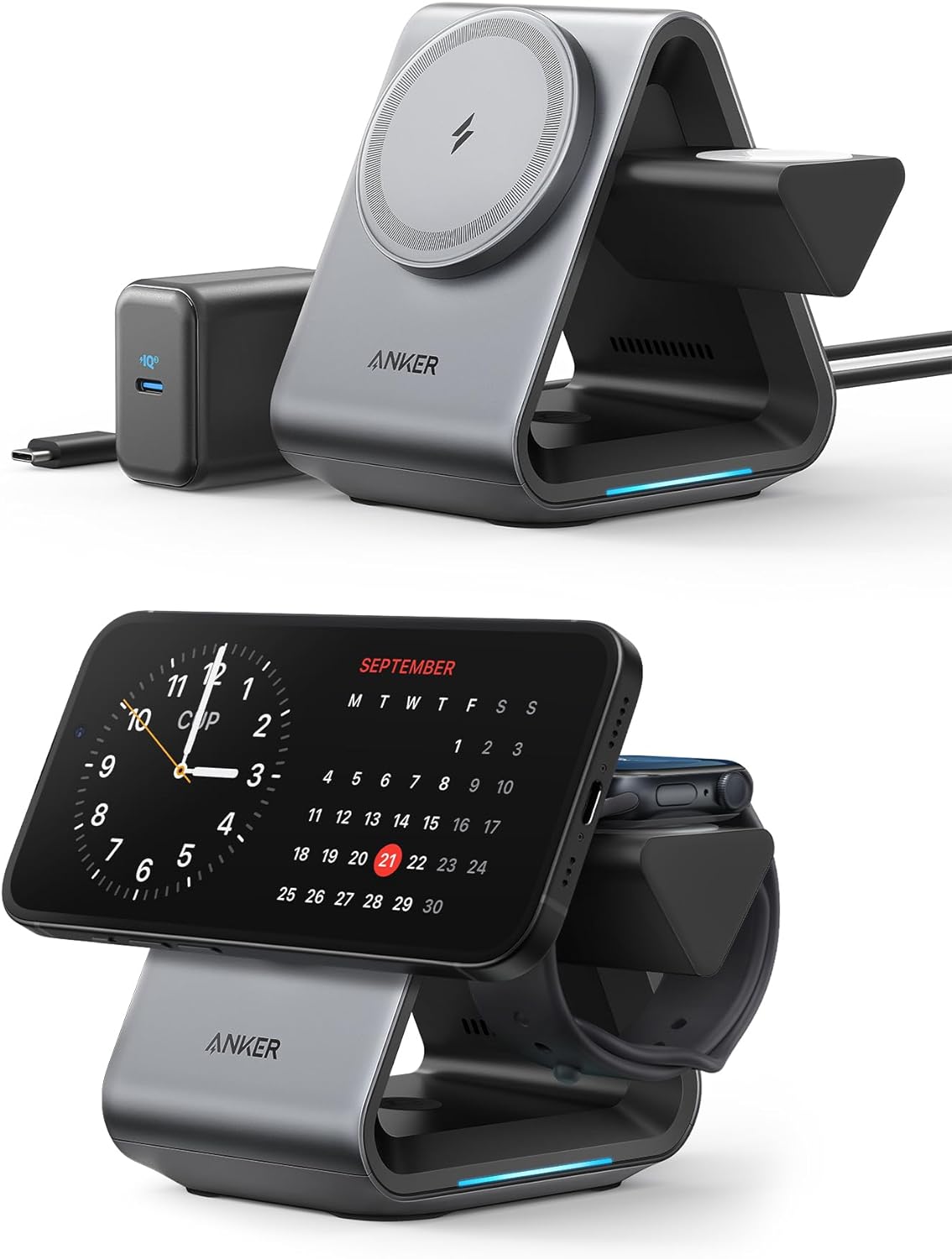 Cargador Anker 737 MagGo 3 en 1 de 15 W de carga rápida