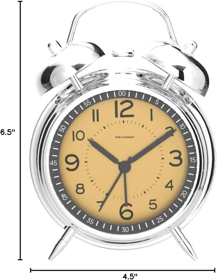Reloj Despertador Doble Campana para Dormilones Adultos