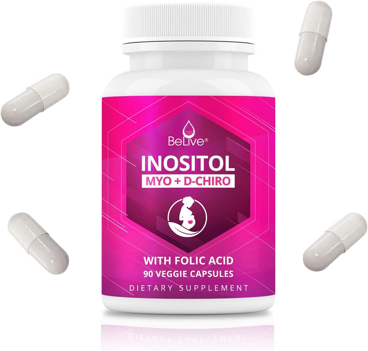 Suplemento de mio-inositol y D-Chiro inositol 90 unidades