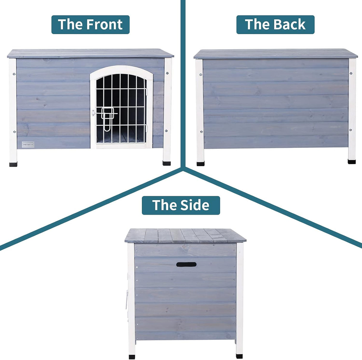 Casa de madera para perros con piso elevado Petsfit