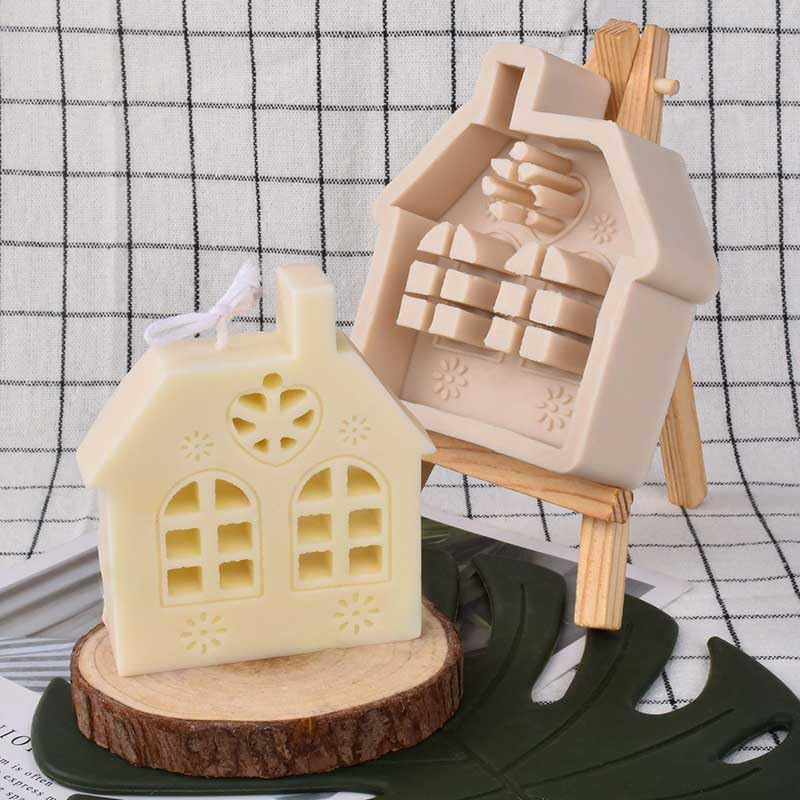Molde de Silicona Casa Navideña para Aromatizantes - 60 Caract.