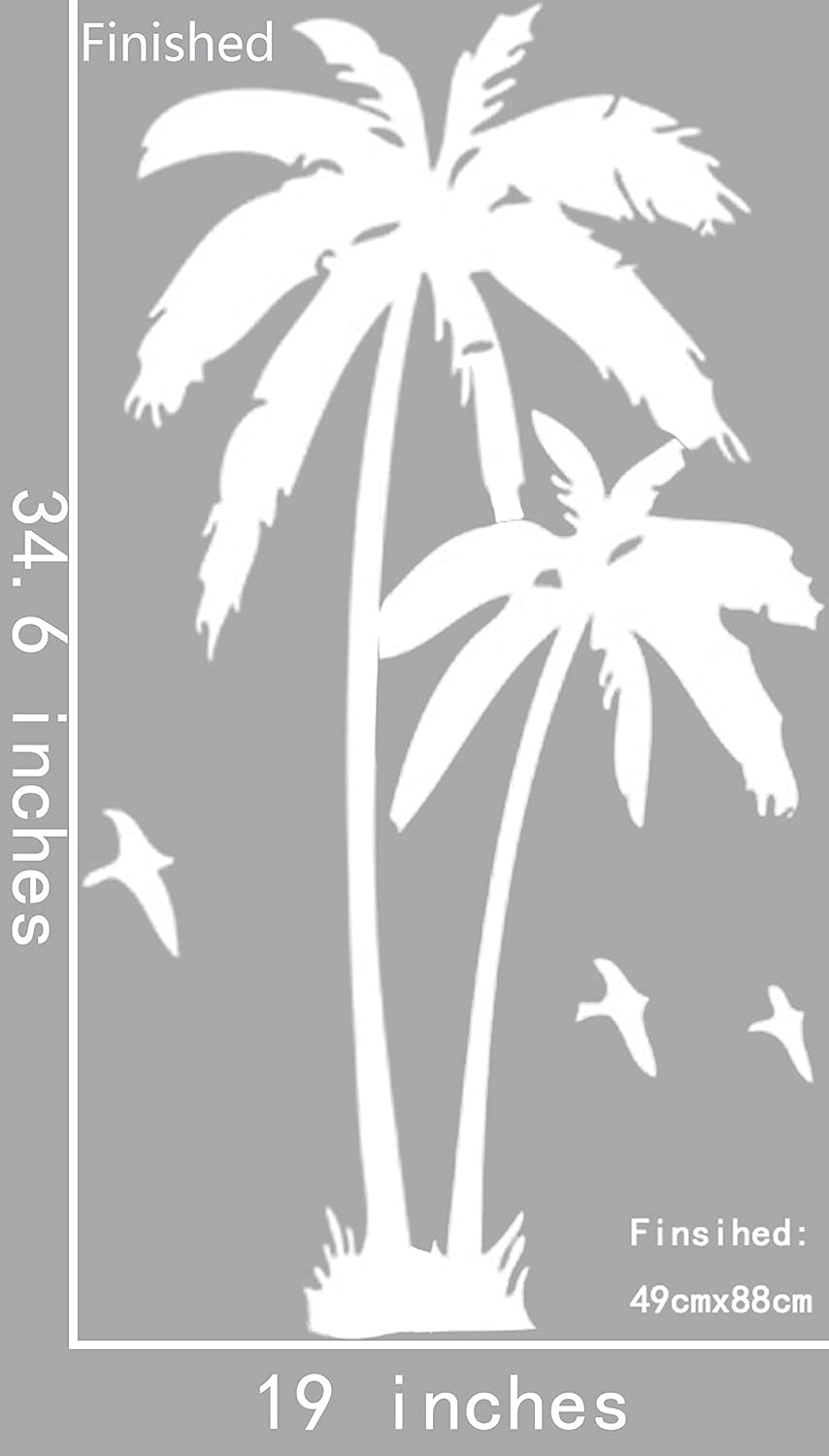 Vinilo Decorativo BIBITIME Palmera y Aves para Pared Modelo 2