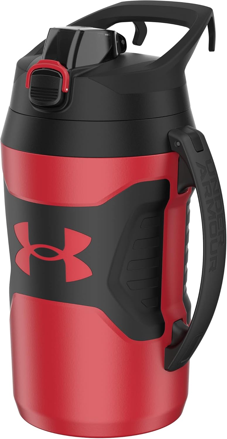 Under Armour, Playmaker Jug - Botella deportiva de agua con asa, aislamiento de espuma y resistente a fugas, 64 onzas y 32 onzas