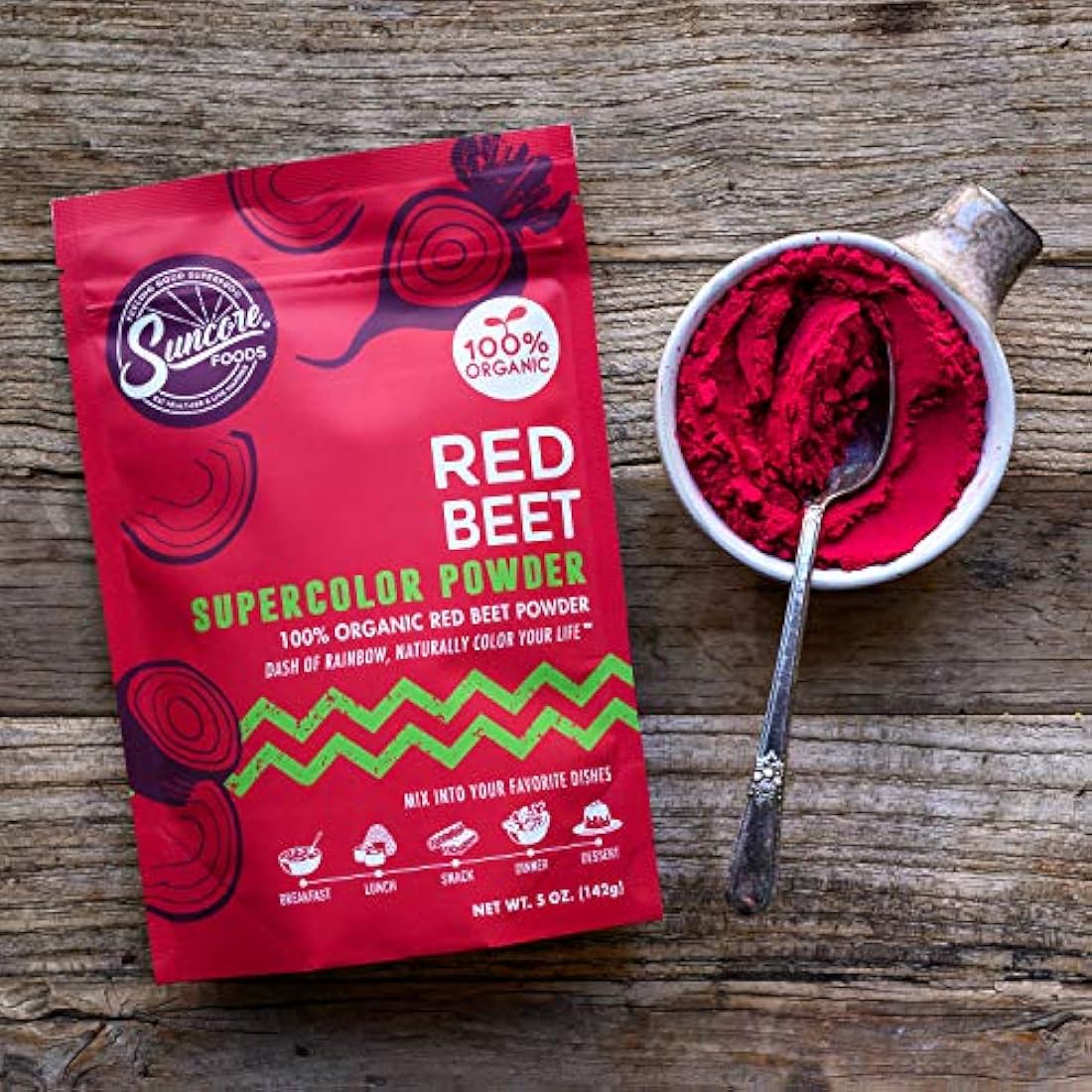 Polvo orgánico de remolacha roja, 5 onzas