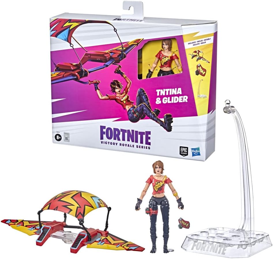 Figura Coleccionable TNTina y Planeador Fortnite Serie Victory Royale