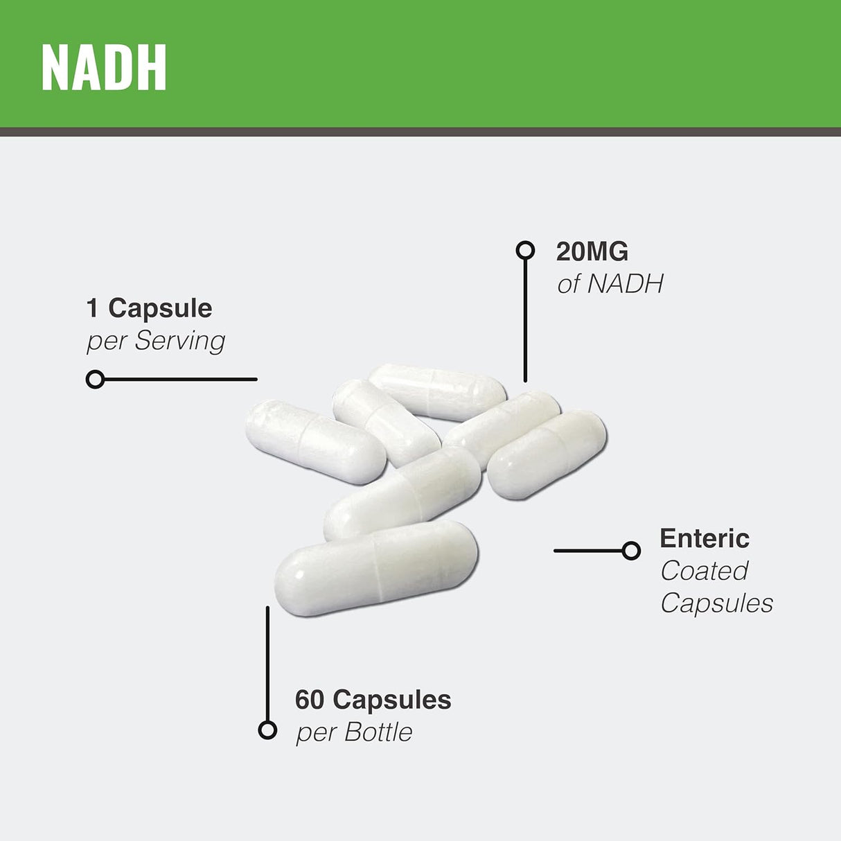 Suplemento MAAC10 NADH 20mg cada 60 cápsulas para energía