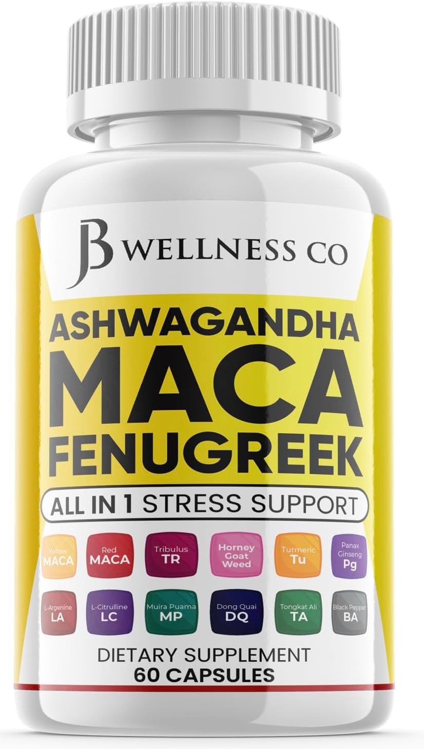Suplemento de Ashwagandha Maca Fenogreco y Ginseng 60 Cápsulas
