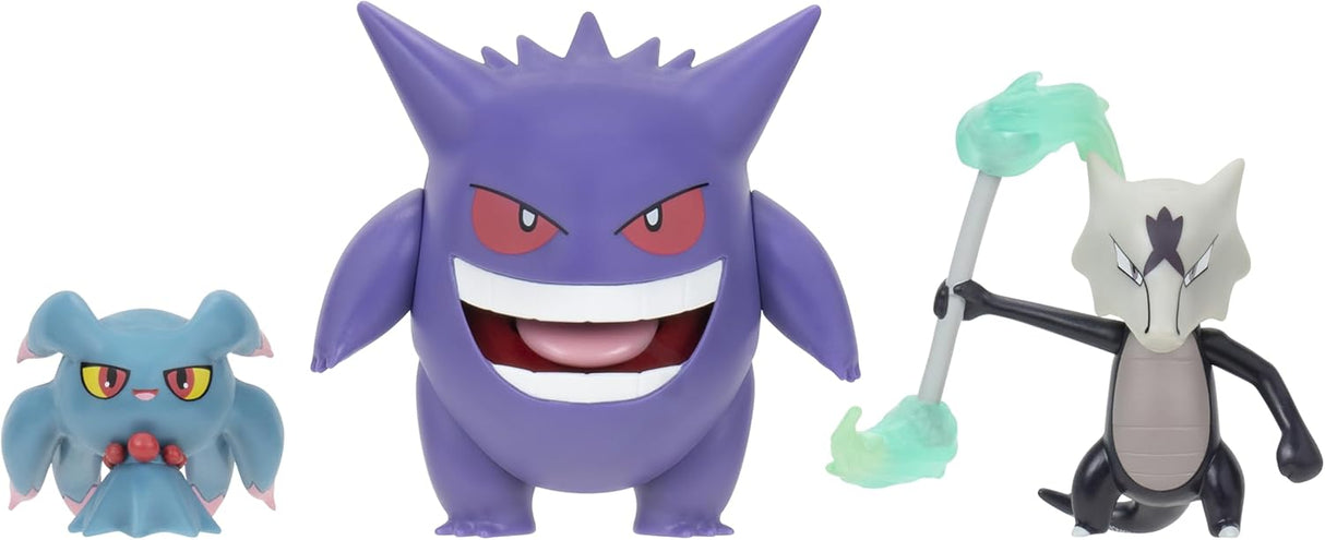 Figuras de Batalla Pokémon 3-Pack: Misdreavus, Marowak, Gengar